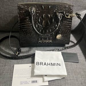 Brahmin Anywhere Convertible Satchel Ironwood Leather Bag - NWT